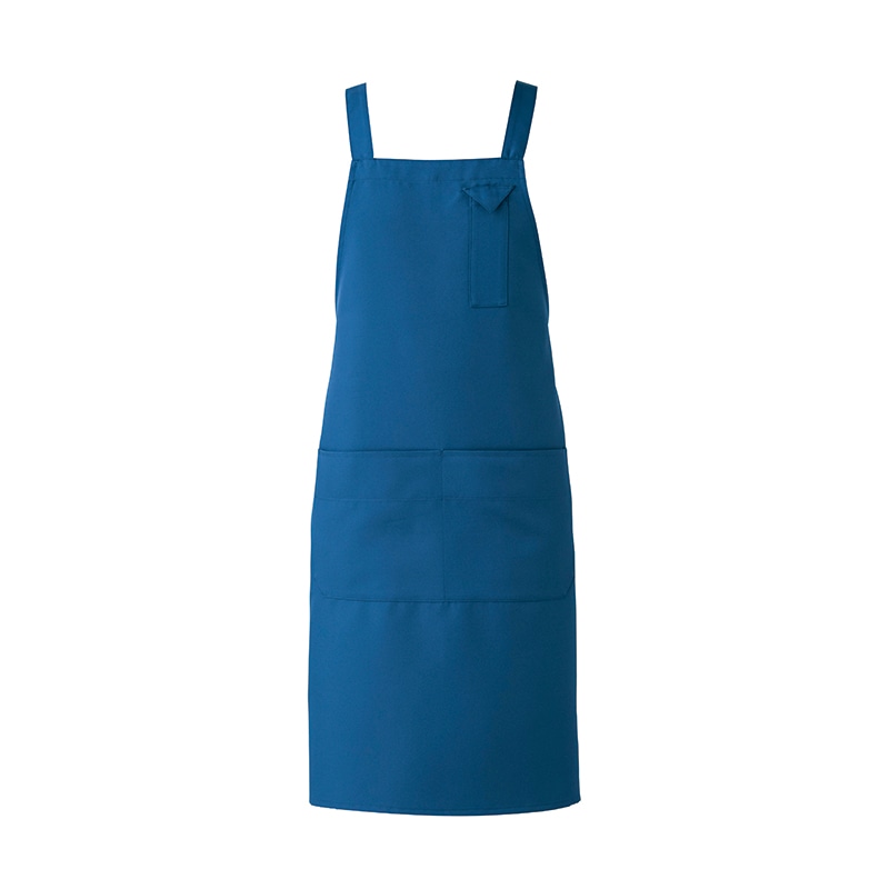 セブンユニフォーム 胸当エプロン　男女兼用 M　ブルー CT2354-0　1枚（ご注文単位1枚）【直送品】