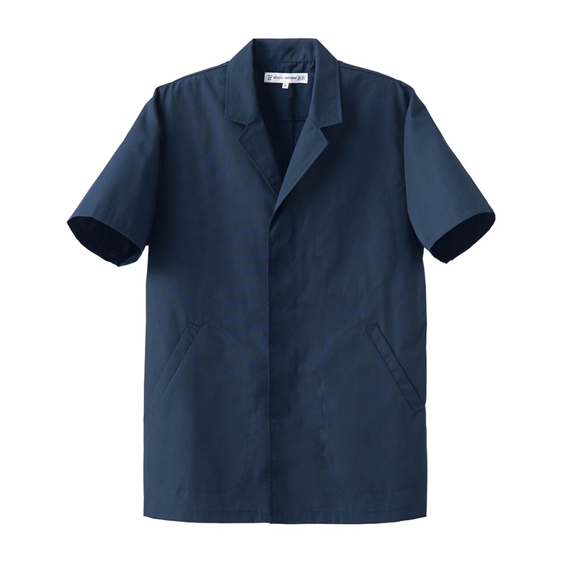 セブンユニフォーム 抗菌コート 男性用 半袖 7L ネイビー AA0312-1 1枚(ご注文単位1枚)【直送品】