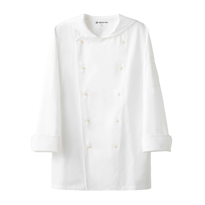 セブンユニフォーム コート　男女兼用　長袖 S　ホワイト BA1086-0　1枚（ご注文単位1枚）【直送品】