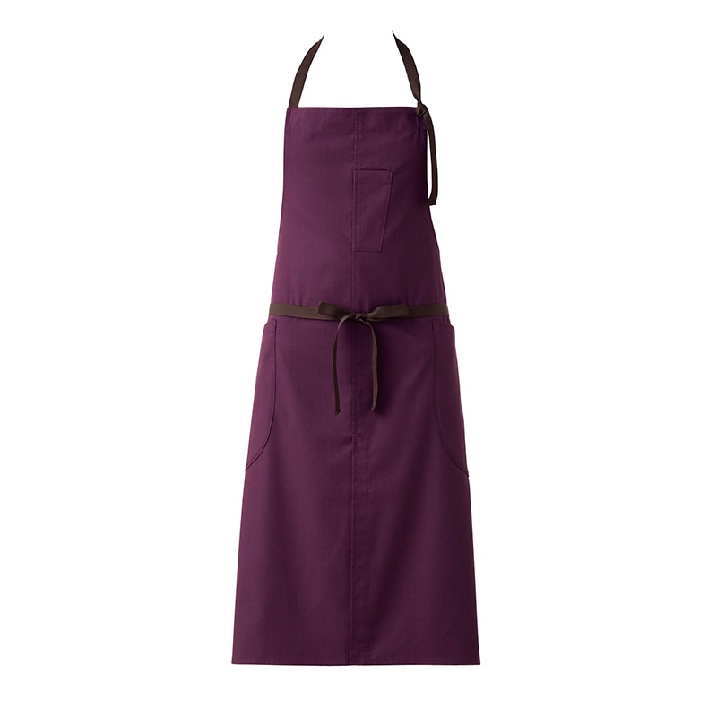 セブンユニフォーム 胸当エプロン　男女兼用 フリーサイズ　グレープ CT2350-2　1枚（ご注文単位1枚）【直送品】