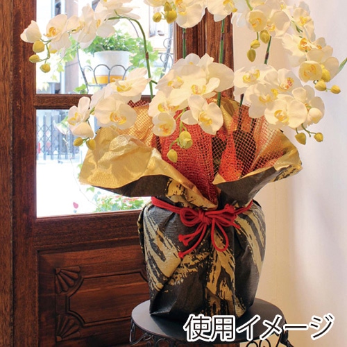 マッセ ラッピングロール 墨絵クレープ No.28 ブラック×ゴールド 25028 1本(ご注文単位1本)【直送品】