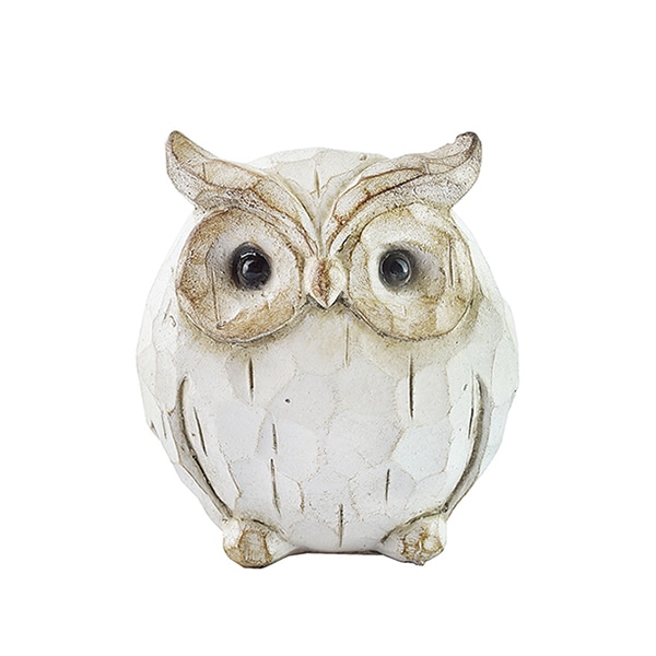 カルナック レジンアンティークアニマル オウル S ホワイト NG73 1個（ご注文単位4個）【直送品】