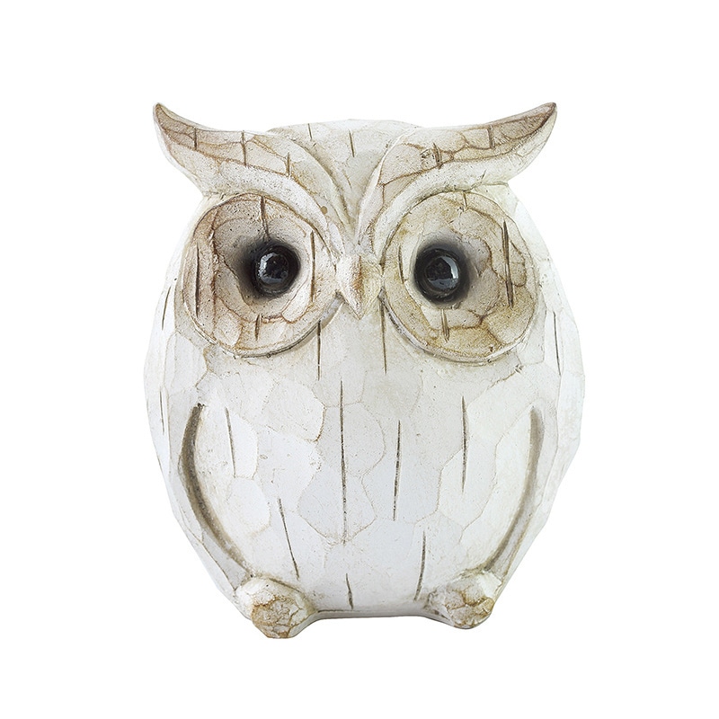 カルナック レジンアンティークアニマル オウル L ホワイト NG76 1個（ご注文単位4個）【直送品】