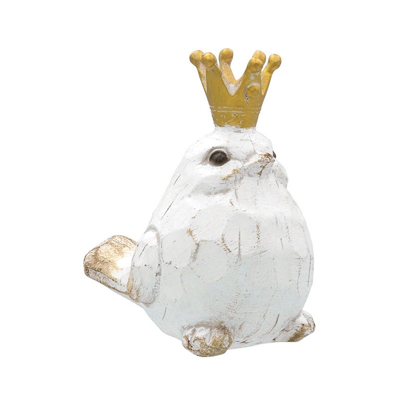 カルナック レジンアンティークアニマル クラウンバード A ホワイト NG651 1個（ご注文単位4個）【直送品】