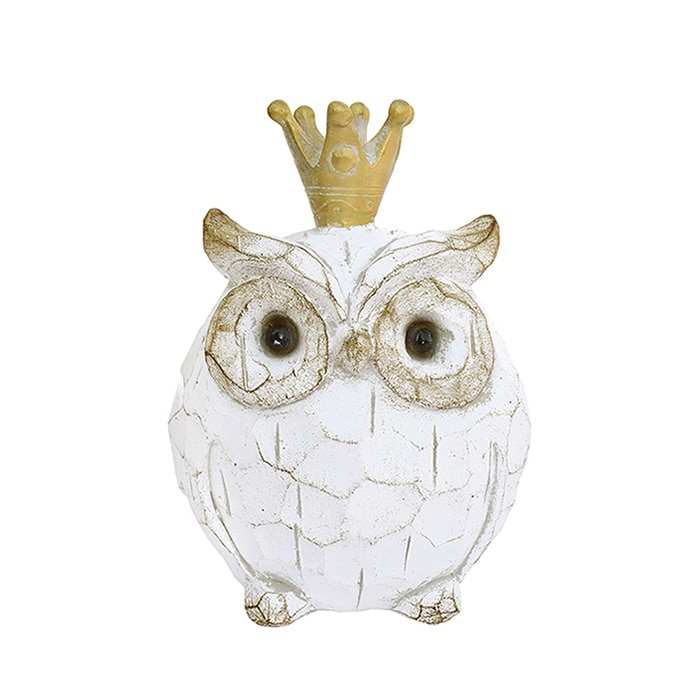 カルナック レジンアンティークアニマル クラウンオウル S ホワイト NG731 1個（ご注文単位4個）【直送品】