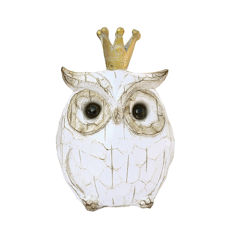 カルナック レジンアンティークアニマル クラウンオウル L ホワイト NG762 1個（ご注文単位4個）【直送品】