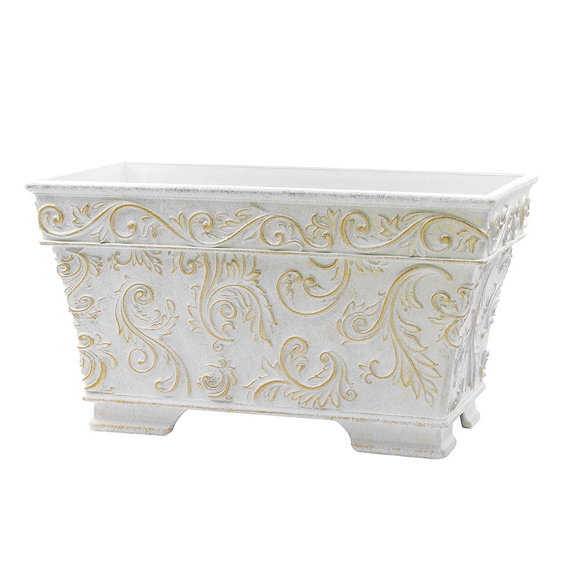 カルナック ボールドアラベスク プランター アイボリー FC038IV 1個（ご注文単位2個）【直送品】