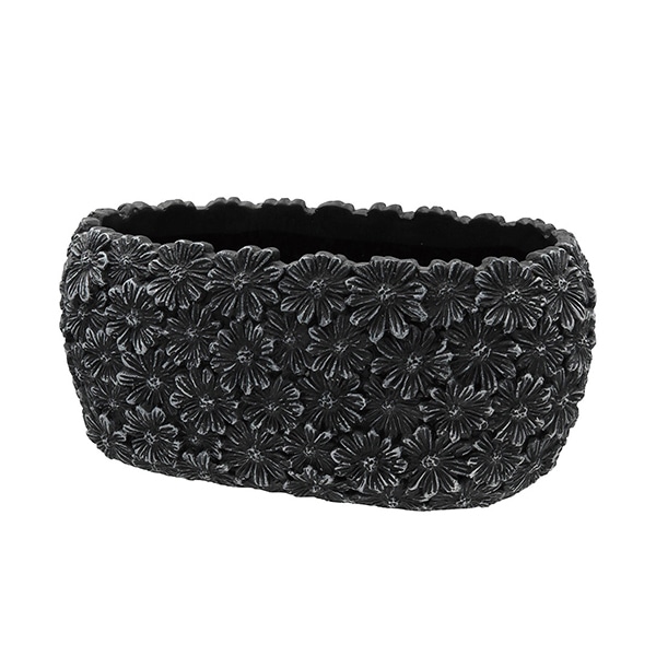カルナック デイジーフラワーオーバル S ブラック CW06BK 1個（ご注文単位4個）【直送品】