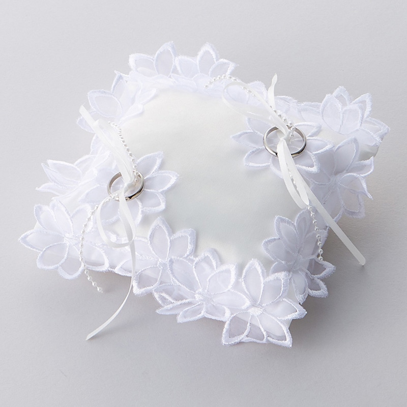 原口 リングピロー フラワーピロー 白 1854-SP 1個(ご注文単位1個)【直送品】