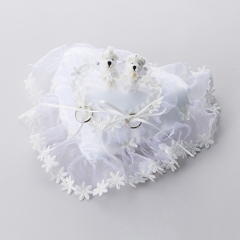 原口 リングピロー ハートベアピロー 白 1856-SP 1個(ご注文単位1個)【直送品】