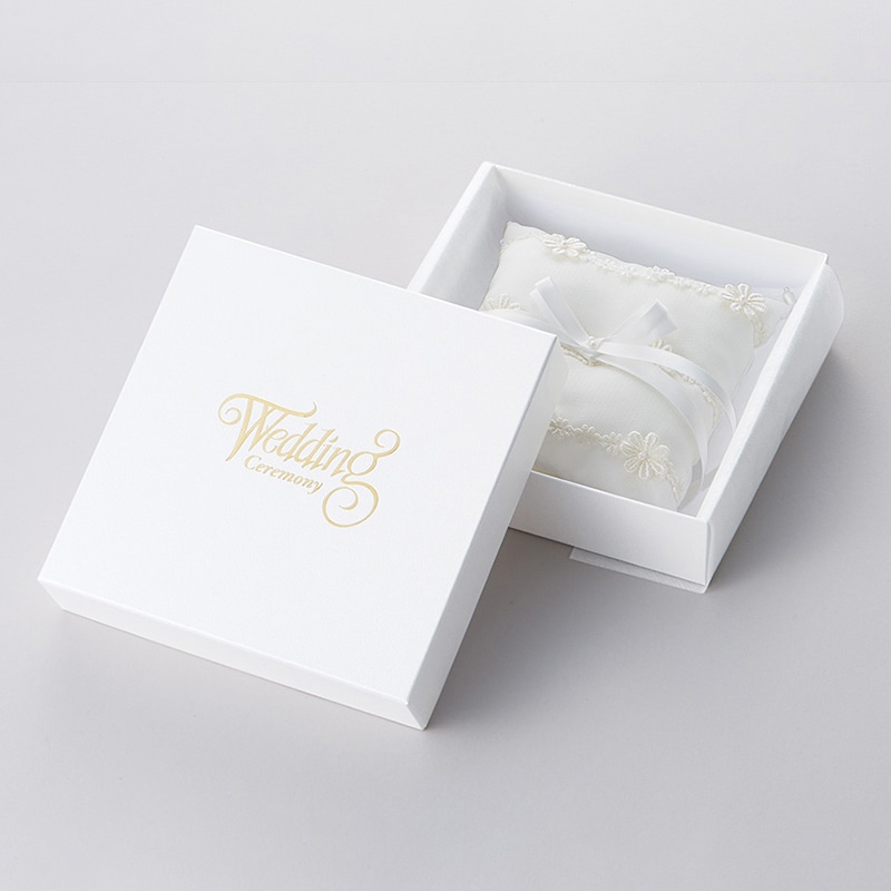 原口 リングピロー フラワーピローセット 白 ギフトボックス付き RD1867-SP 1個(ご注文単位1個)【直送品】