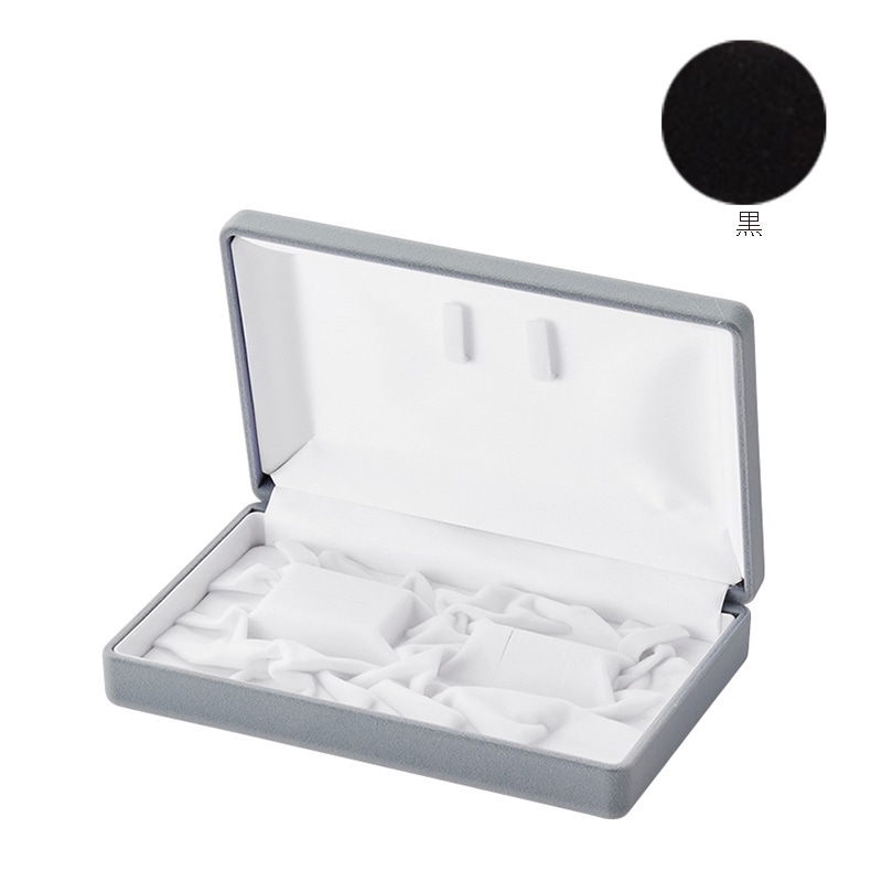 原口 ジュエリーケース　フロッキー　黒 ネックレス＋イヤリング＋リング V-701-NER 1個（ご注文単位5個）【直送品】