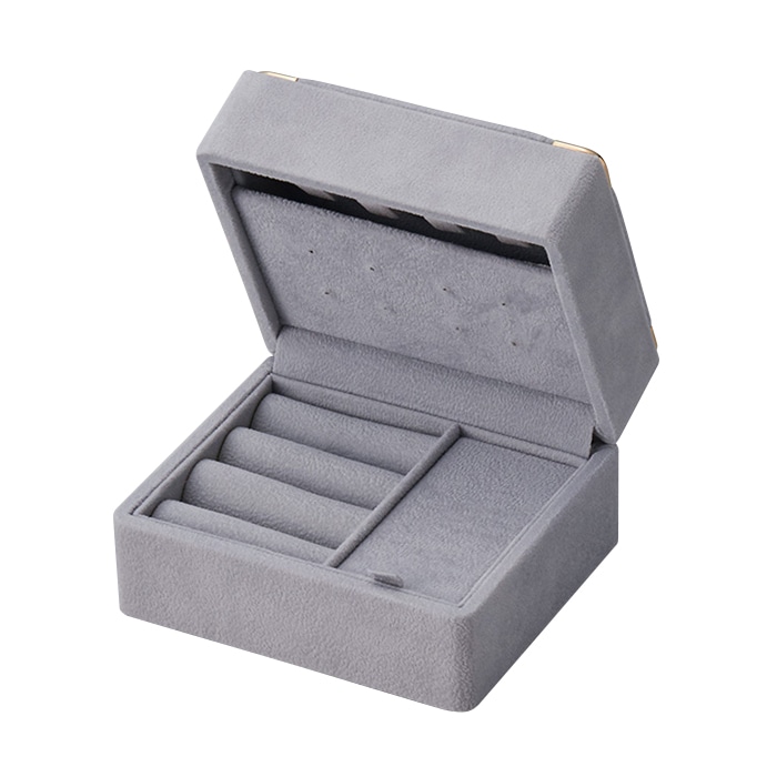 原口 アクセサリーボックス　宝石箱 グレー V-WT-13-SP 1個（ご注文単位10個）【直送品】