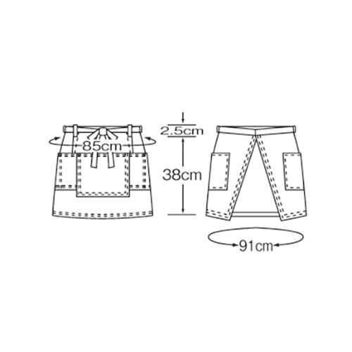 テンポスバスターズ ショートエプロン ブラック 1枚(ご注文単位1枚)【直送品】
