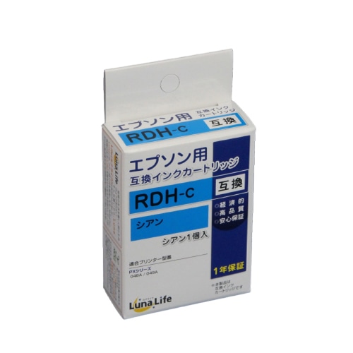 Mroom エプソン用互換インクカートリッジ　ルナライフ RDH　シアン LN　EP　RDH-C 1個（ご注文単位1個）【直送品】