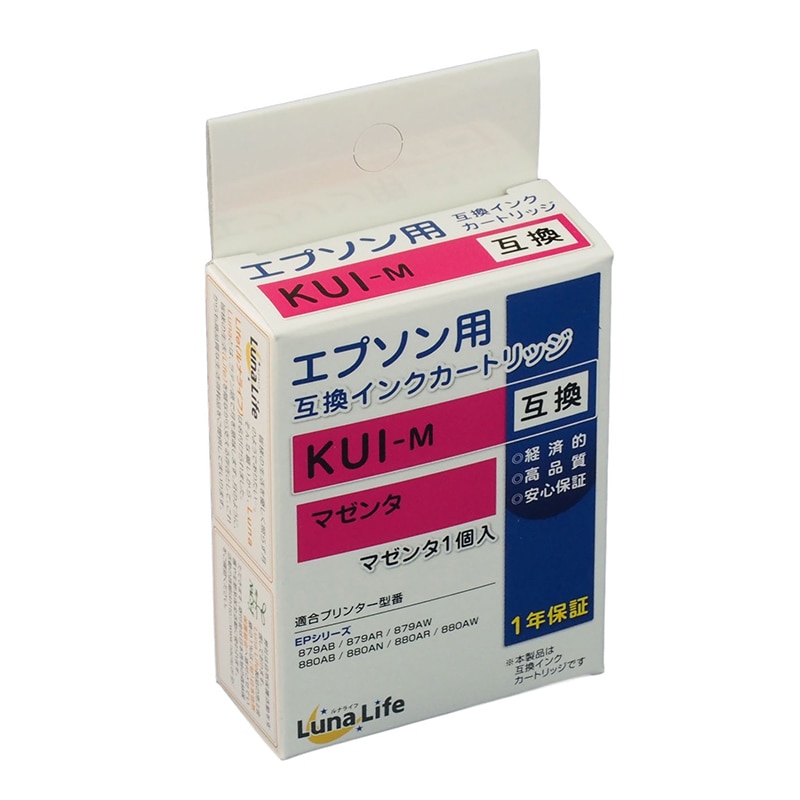 Mroom エプソン用互換インクカートリッジ　ルナライフ KUI　マゼンタ LN　EP　KUI-M 1個（ご注文単位1個）【直送品】