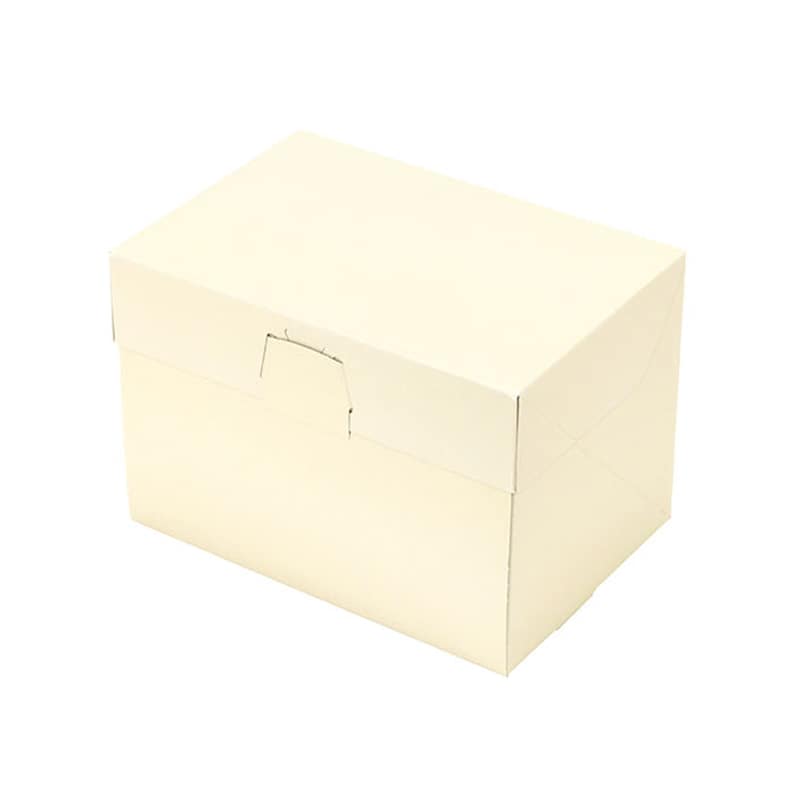 パッケージ中澤 洋生ケーキ函 ロックBOX105 アイボリー 3.5×5 A50520 300枚/袋（ご注文単位1袋）【直送品】