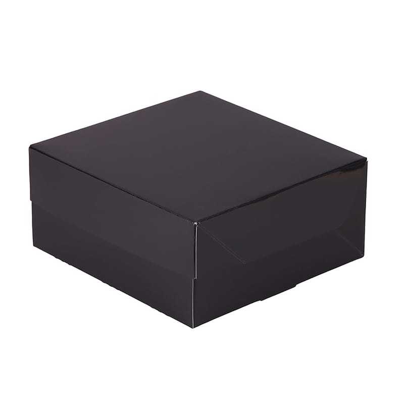 パッケージ中澤 洋生ケーキ函 ロックBOX65 ブラック 140 A60810 200枚/袋（ご注文単位1袋）【直送品】