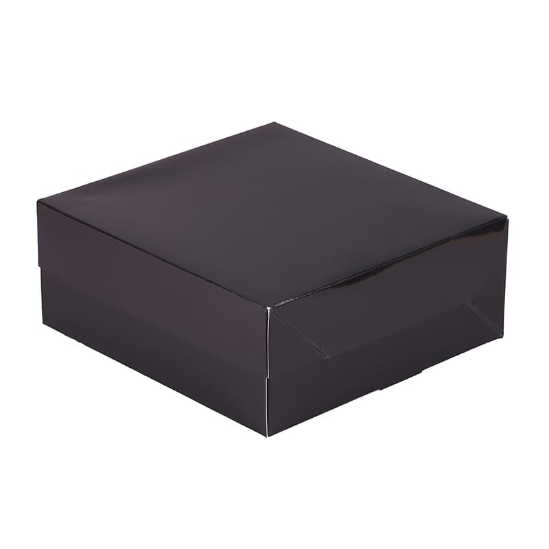 パッケージ中澤 洋生ケーキ函 ロックBOX65 ブラック 160 A60820 200枚/袋（ご注文単位1袋）【直送品】