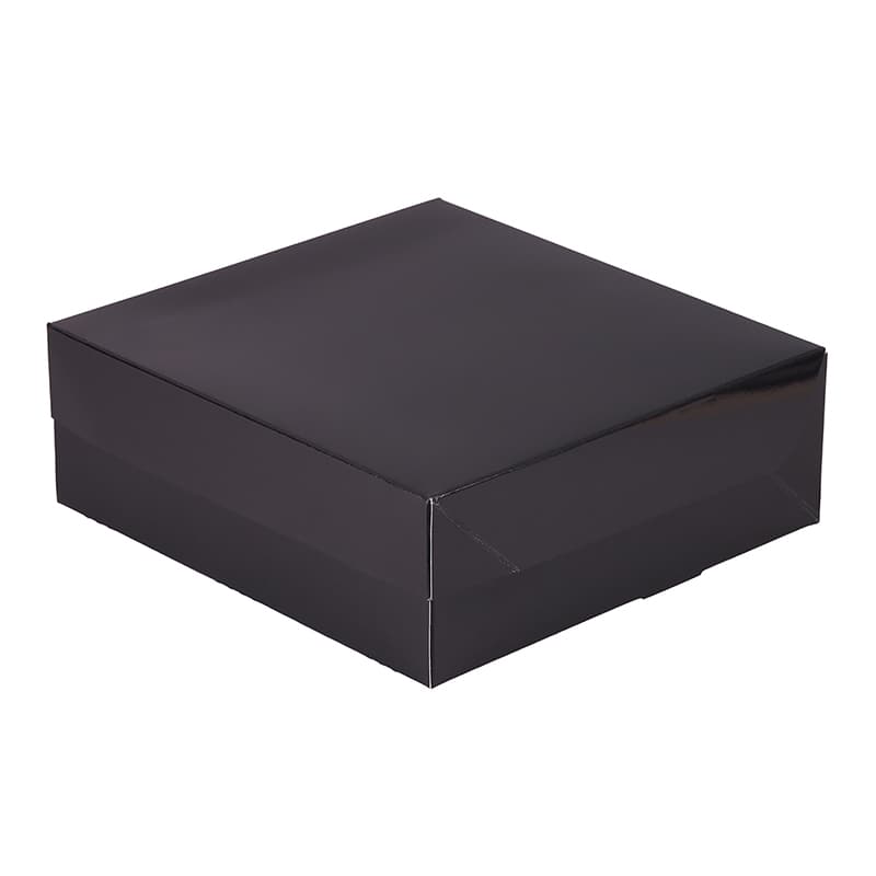 パッケージ中澤 洋生ケーキ函 ロックBOX65 ブラック 185 A60830 200枚/袋（ご注文単位1袋）【直送品】