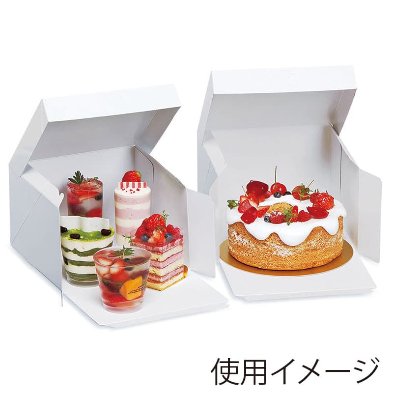 パッケージ中澤 洋生ケーキ函 ロックBOX120 プレス 185 A67230 100枚/袋(ご注文単位1袋)【直送品】