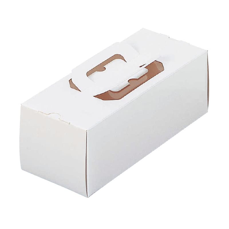 パッケージ中澤 ロールケーキ箱 手サゲ8寸ロール 1本用本体 白無地 C24110 300枚/袋（ご注文単位1袋）【直送品】