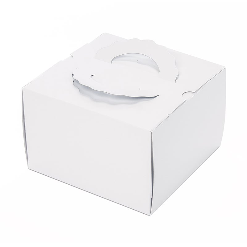 パッケージ中澤 ケーキ箱 手サゲデコ TD H140 白無地 6寸 N10140 50枚/袋（ご注文単位1袋）【直送品】