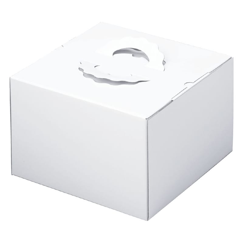 パッケージ中澤 ケーキ箱 手サゲデコ TD H200 白無地 8寸 N13180 50枚/袋（ご注文単位1袋）【直送品】