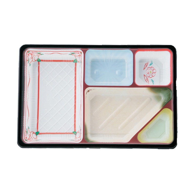 タカギ産業 弁当容器　夢彩ごぜん　本体 TSR-90-60-2 柄付 50枚/袋（ご注文単位18袋）【直送品】