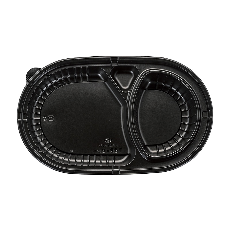 タカギ産業 カレー容器 夢彩ごぜん 本体 TSR-カレー 黒 50枚/束(ご注文単位16束)【直送品】