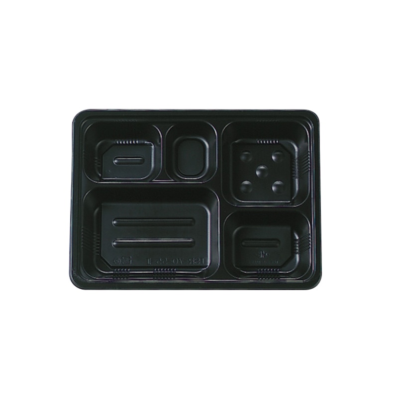 タカギ産業 弁当容器　夢彩ごぜん　本体 TSR-70-55-2 黒 50枚/袋（ご注文単位16袋）【直送品】