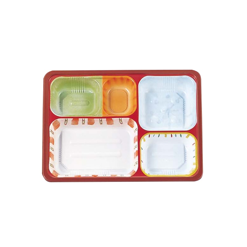 タカギ産業 弁当容器　夢彩ごぜん　本体 TSR-70-55-2 柄 50枚/袋（ご注文単位16袋）【直送品】