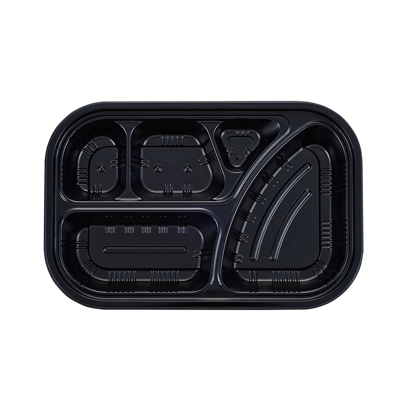 タカギ産業 弁当容器　夢彩ごぜん　本体 TSR-85-55-B 黒 50枚/袋（ご注文単位16袋）【直送品】