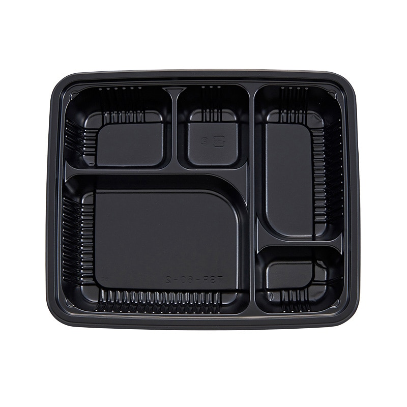 タカギ産業 弁当容器　夢彩ごぜん　本体 TSR-60-2 黒 50枚/袋（ご注文単位18袋）【直送品】