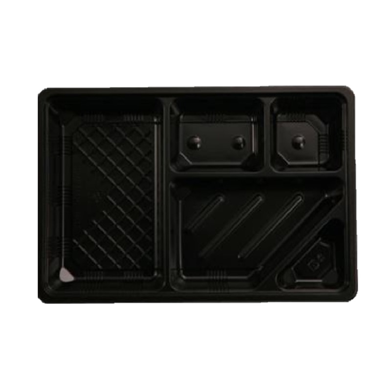 タカギ産業 弁当容器 夢彩ごぜん 本体 TSR-90-60-2 黒 50枚/袋(ご注文単位18袋)【直送品】