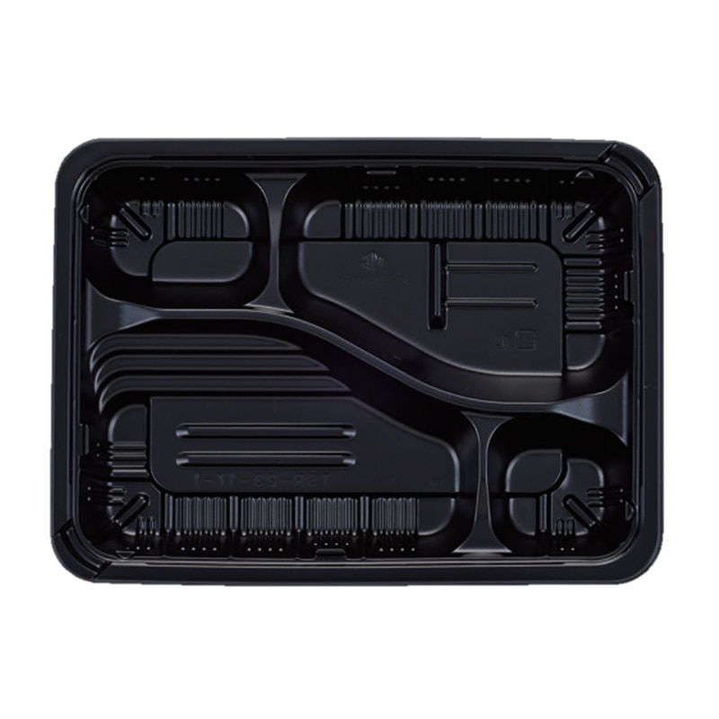タカギ産業 弁当容器 夢彩ごぜん 本体 TSR-23-17-1 黒 50枚/袋(ご注文単位18袋)【直送品】