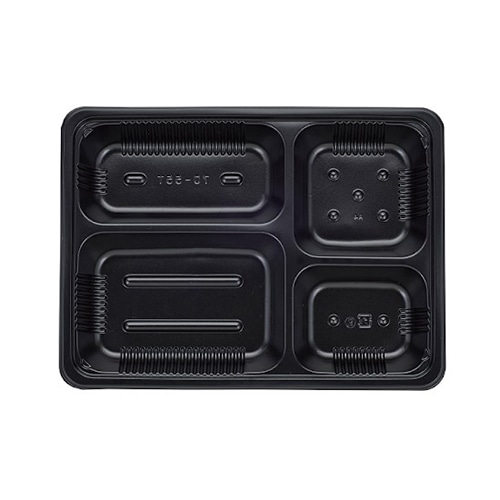 タカギ産業 弁当容器 夢彩ごぜん 本体 TSR-70-55T 黒 50枚/袋(ご注文単位16袋)【直送品】