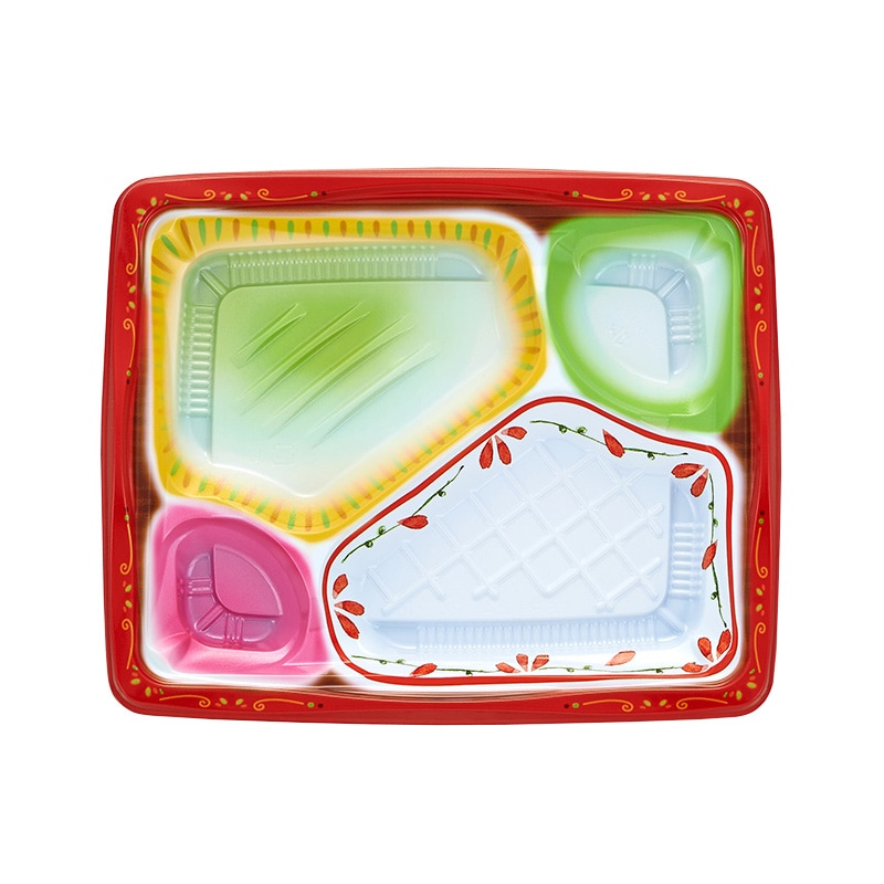 タカギ産業 弁当容器 夢彩ごぜん 本体 TSR-24-20-1 柄付 50枚/袋(ご注文単位16袋)【直送品】