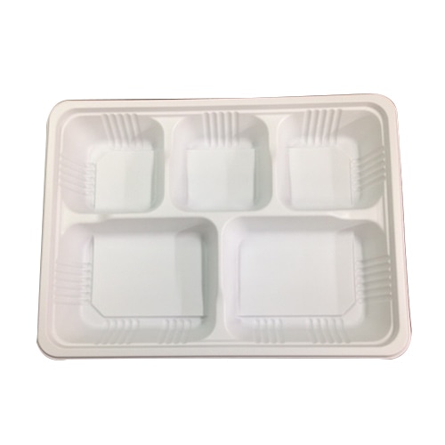 タカギ産業 弁当容器 夢彩ごぜん 本体 TSR-70-55-5 白 50枚/袋(ご注文単位16袋)【直送品】