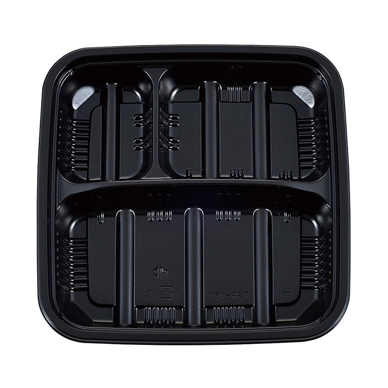 タカギ産業 弁当容器 夢彩ごぜん 本体 TSR-180 黒 50枚/袋(ご注文単位18袋)【直送品】