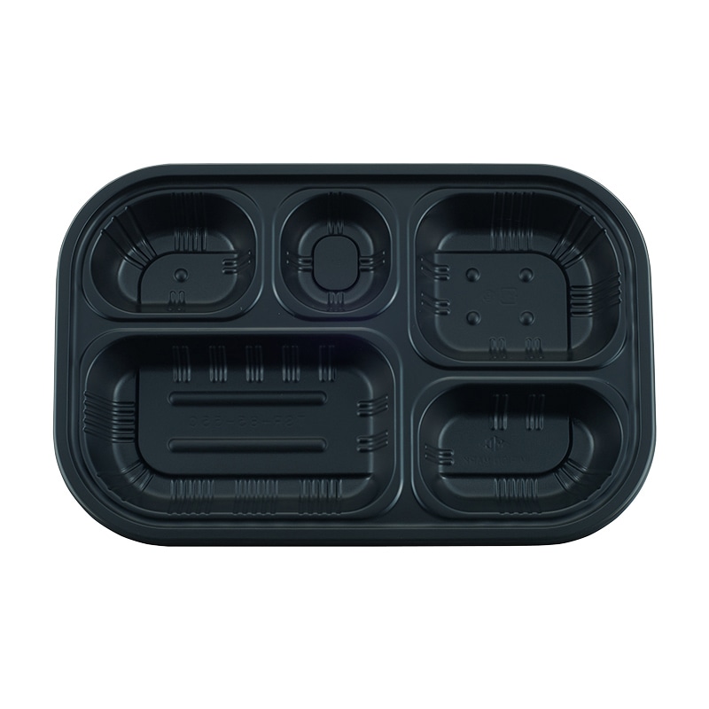 タカギ産業 弁当容器 夢彩ごぜん 本体 TSR-85-55-C 黒 50枚/袋(ご注文単位16袋)【直送品】