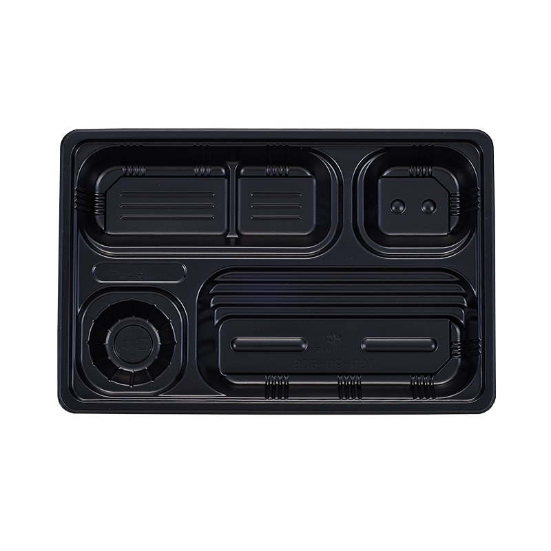 タカギ産業 弁当容器 夢彩ごぜん 本体 TSR-90-60S 黒 50枚/袋(ご注文単位18袋)【直送品】