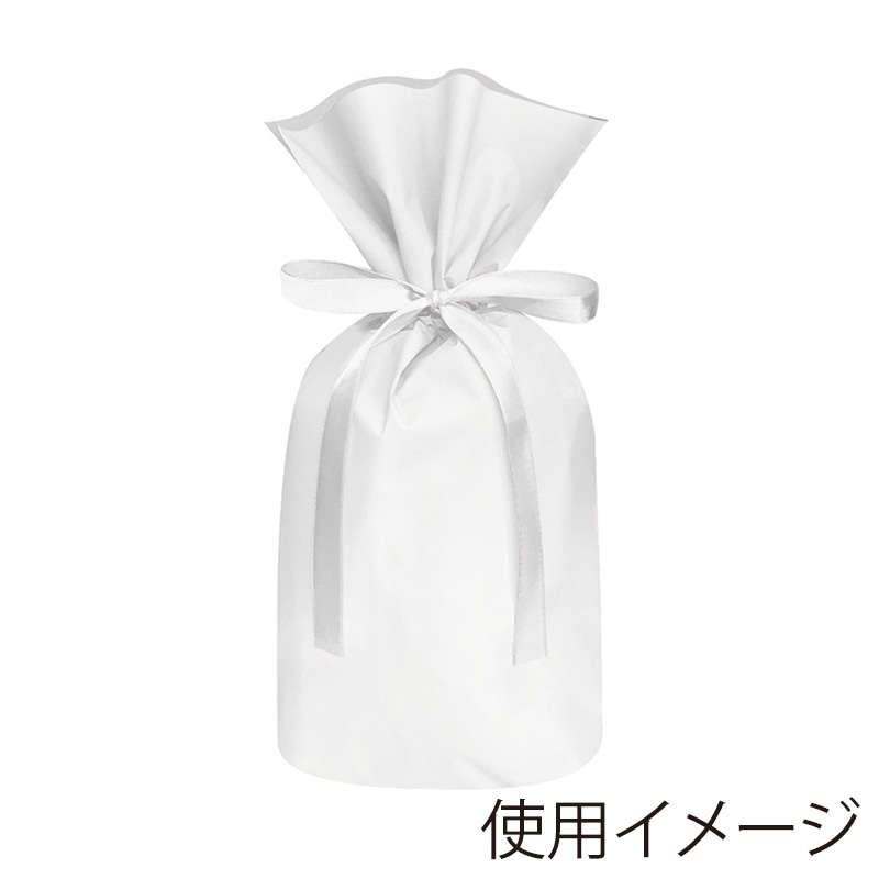 エスパック 梨地リボン付ギフト袋 S ホワイト 20枚/袋（ご注文単位1袋)【直送品】