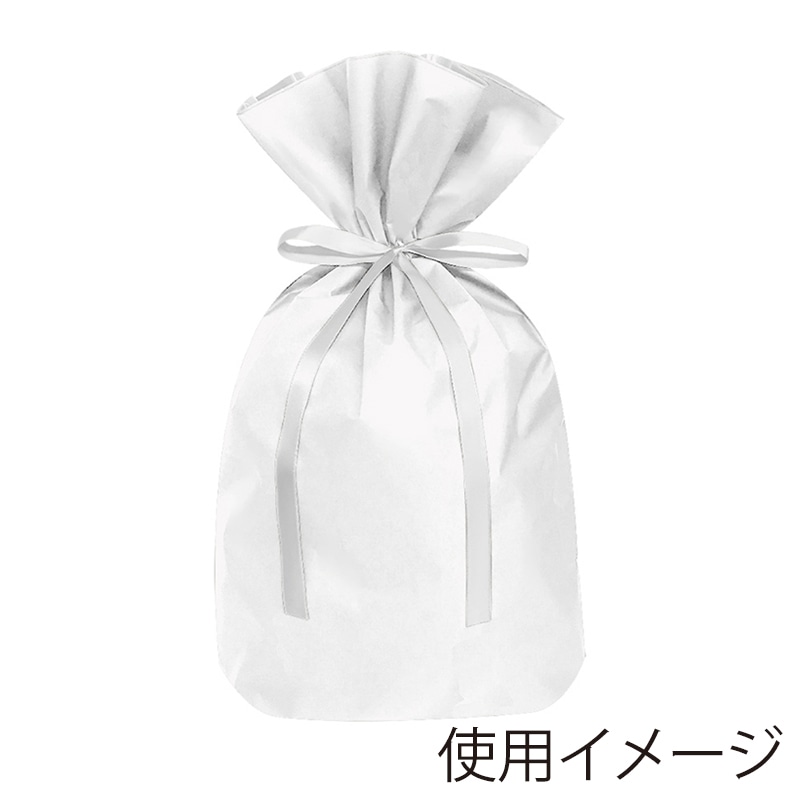 エスパック 梨地リボン付ギフト袋 L ホワイト 20枚/袋（ご注文単位1袋)【直送品】