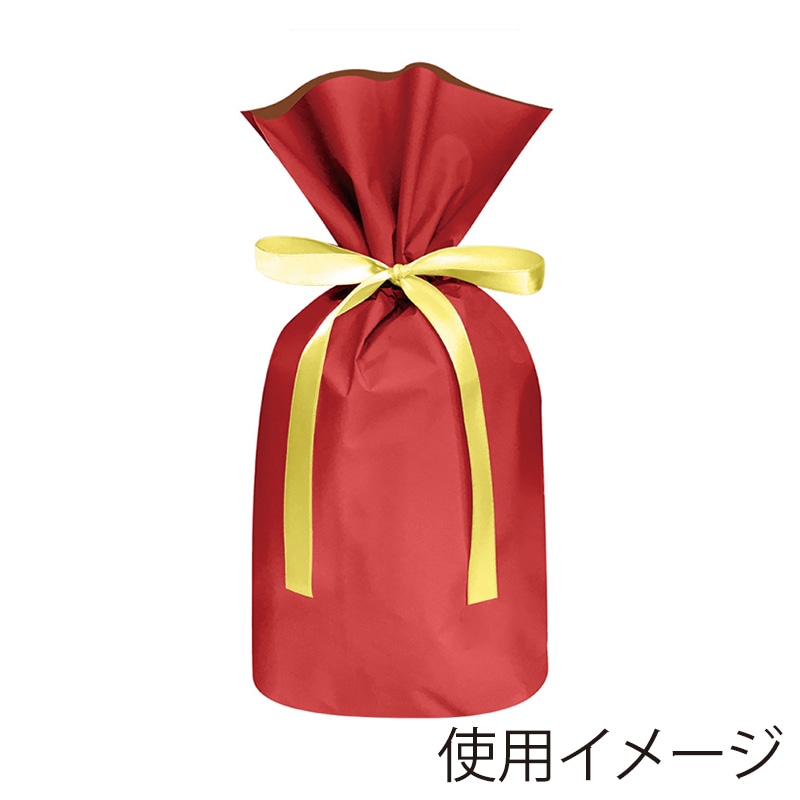 エスパック 梨地リボン付ギフト袋 S レッド 20枚/袋（ご注文単位1袋)【直送品】