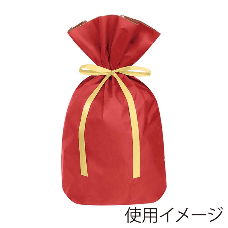 エスパック 梨地リボン付ギフト袋 L レッド 20枚/袋（ご注文単位1袋)【直送品】