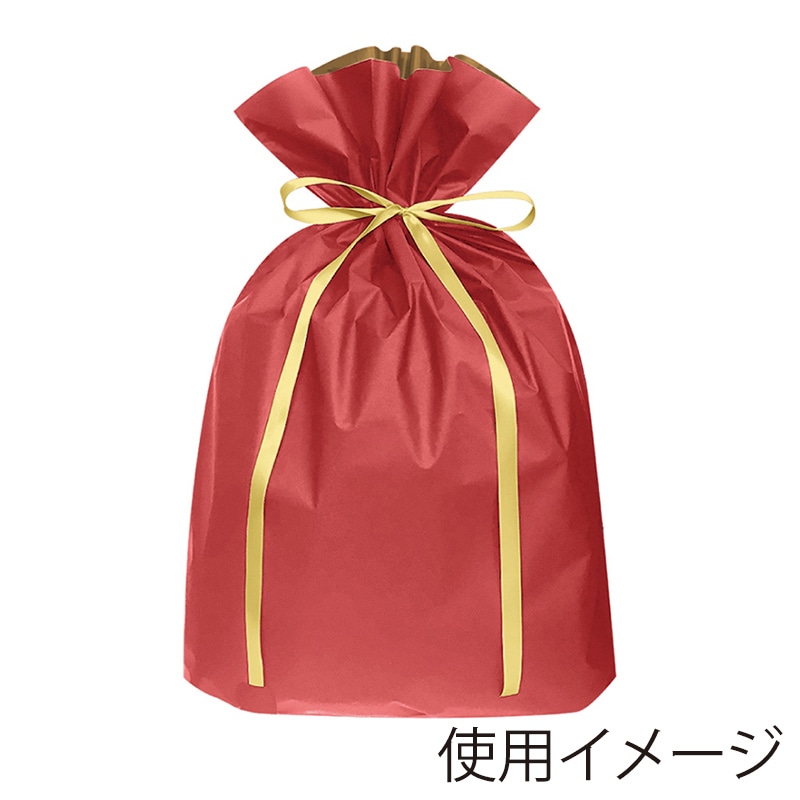 エスパック 梨地リボン付ギフト袋 LL レッド 20枚/袋（ご注文単位1袋)【直送品】