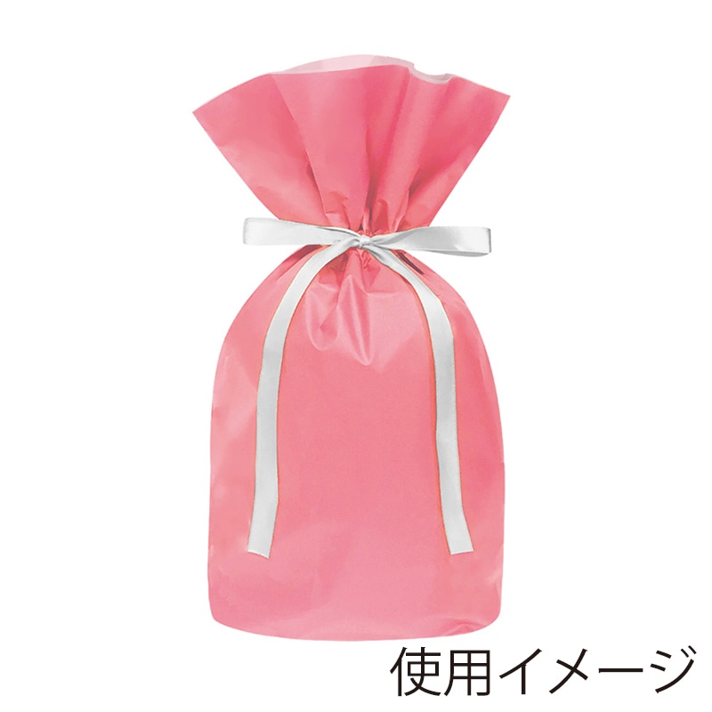 エスパック 梨地リボン付ギフト袋 M ピンク 20枚/袋（ご注文単位1袋)【直送品】