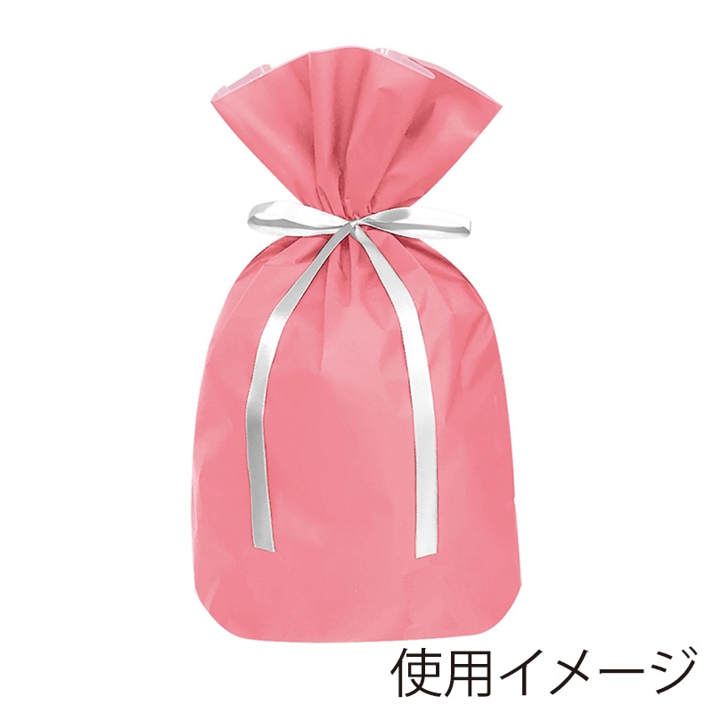 エスパック 梨地リボン付ギフト袋 L ピンク 20枚/袋（ご注文単位1袋)【直送品】