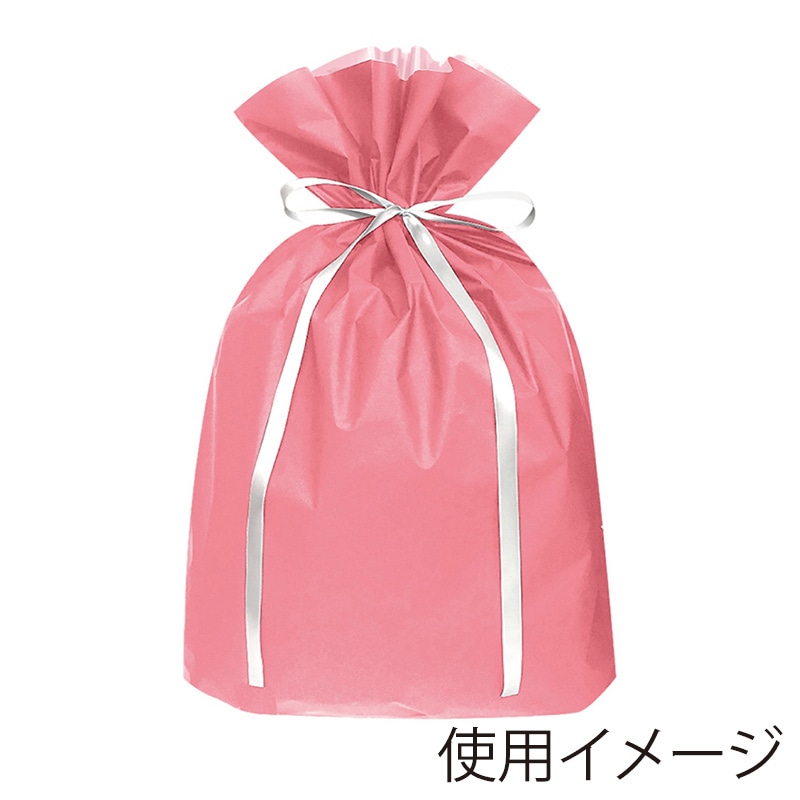 エスパック 梨地リボン付ギフト袋 LL ピンク 20枚/袋（ご注文単位1袋)【直送品】